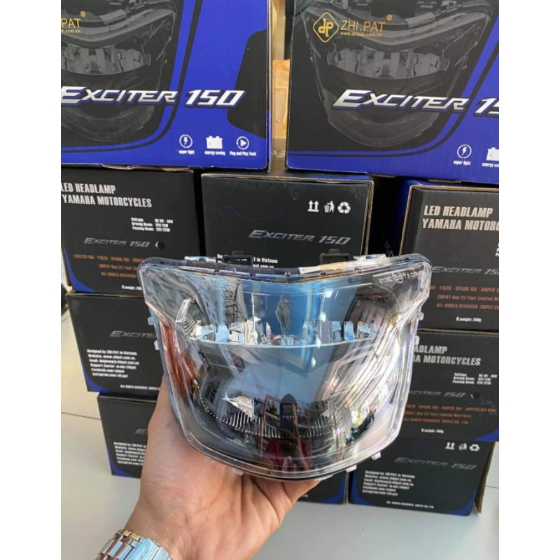 pha chóa đèn led 2 tầng Zhipat cho xe Exciter 150 mẫu mới