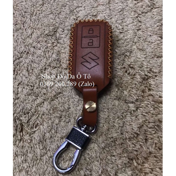 [UY TÍN] Bao da chìa khoá Suzuki XL7, Swift, Ertiga, Vitara 2018 da bò handmade, kèm tặng móc khóa, khắc tên