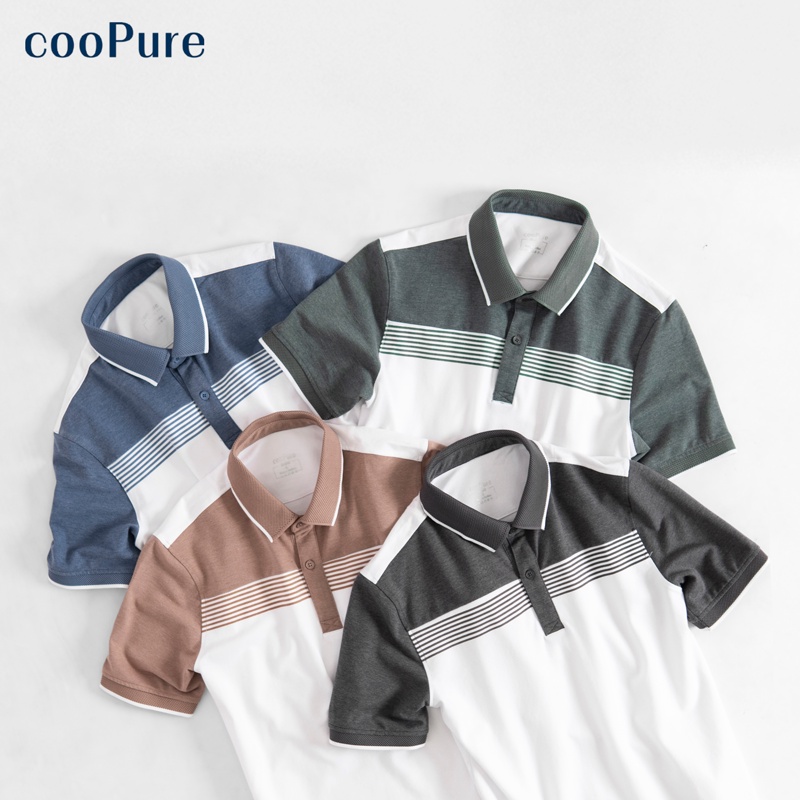 Áo Polo Seven Line cooPure, áo thun nam có cổ 100% cotton NO.26124