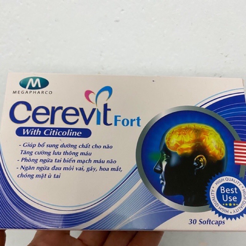 Viên uống dưỡng não Cerevit Fort - Hộp 30 viên