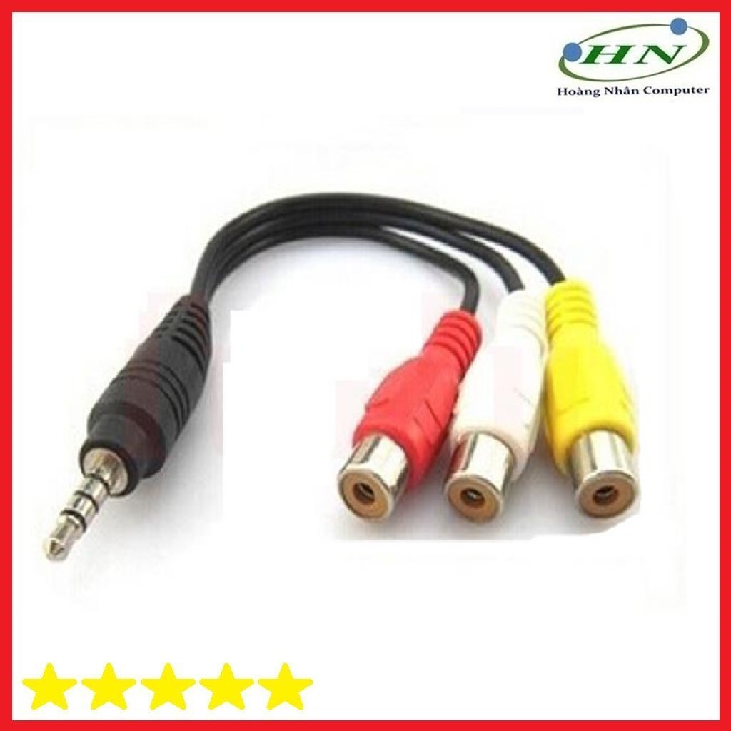 Dây chuyển từ jack 3.5 ly sang 3 đầu bông sen cái-C22