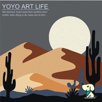 Bộ 20x20cm noframe tranh sơn dầu số hoá vải canvas màu acrylic  không kèm khung trang trí DIY Tranh tô màu theo số  moon star