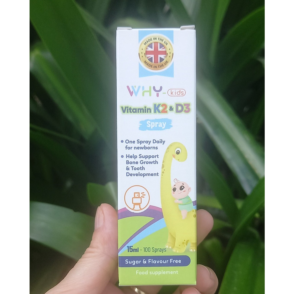 [Hàng chính hãng] D3 K2 Nhập khẩu từ Anh Quốc . Vitamin d3k2mk7 dạng xịt tiện lợi chai 15ml/100 liều xịt.