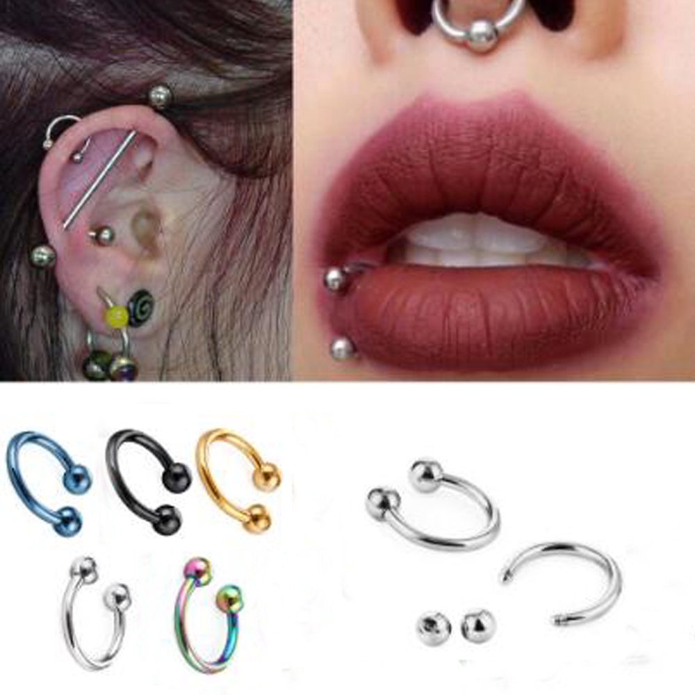 Khuyên Xỏ Cơ Thể/Mũi/Môi/Môi Bằng Thép Không Gỉ Thời Trang Cho Nam Và Nữ 16 Cái