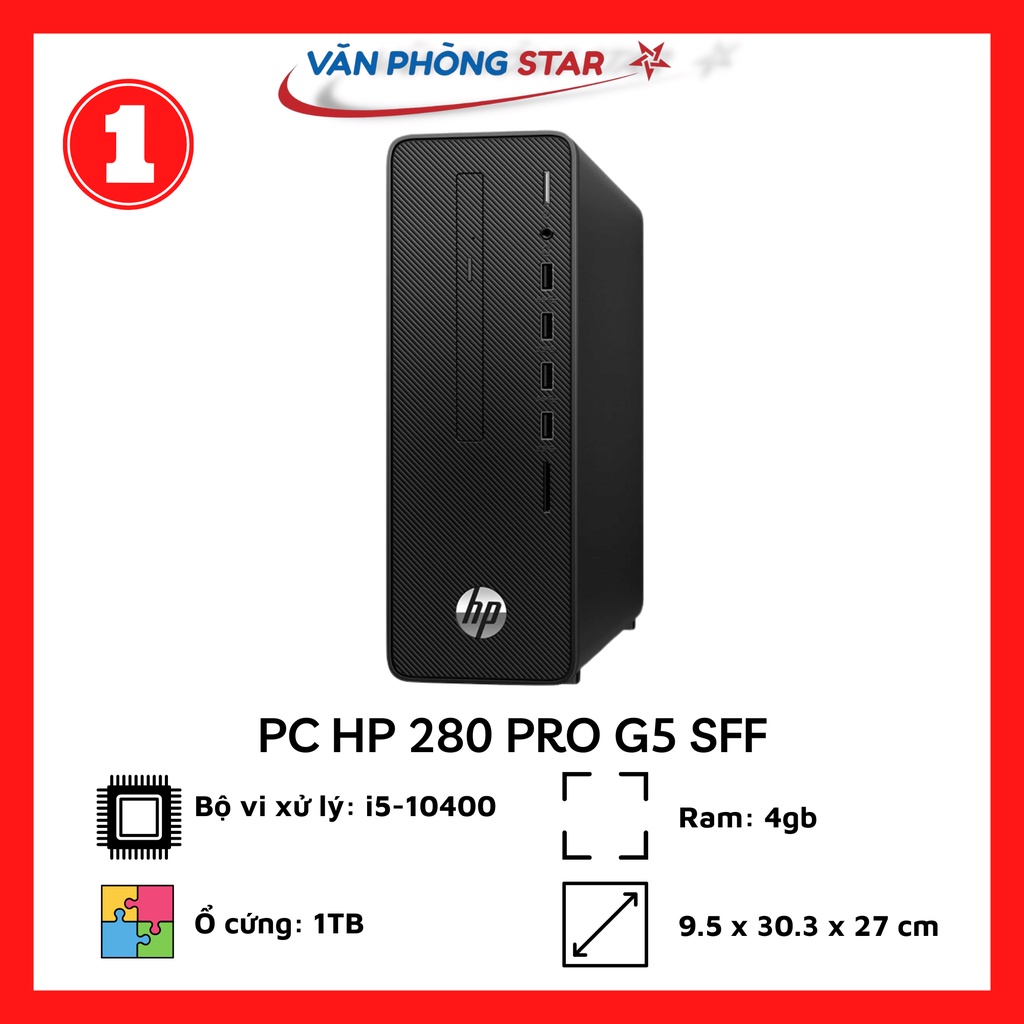 PC HP 280 PRO G5 SFF (I510400/8GB RAM/1TB HDD/WL+BT/K+M/WIN 10)