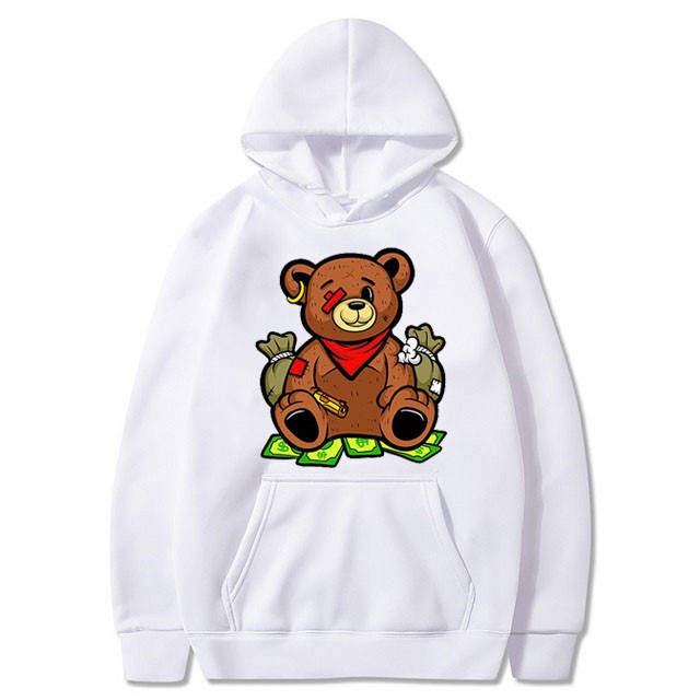 Áo Hoodie Nam Nữ Thu Đông Ấm Áp Chất Nỉ Mềm Mịn Không Nhăn, Không Xù In 3D Gấu Chột Mắt Hàn Quốc