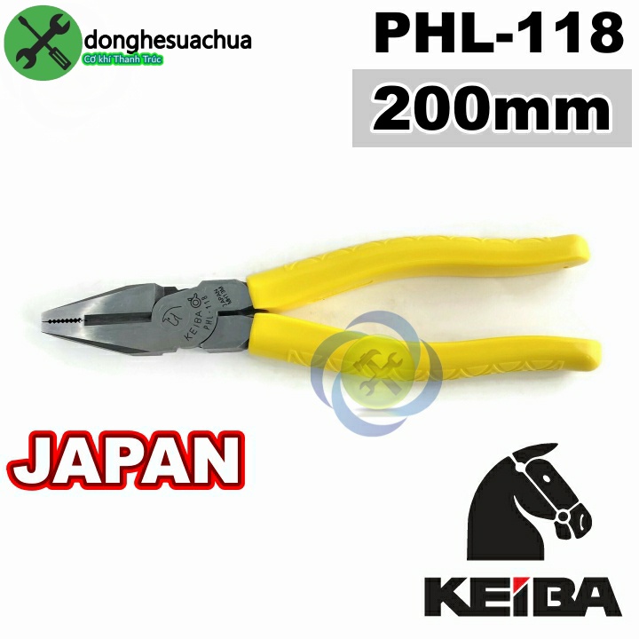 Kìm điện Keiba PHL-118 Nhật Bản dài 200mm cán vàng (Japan)