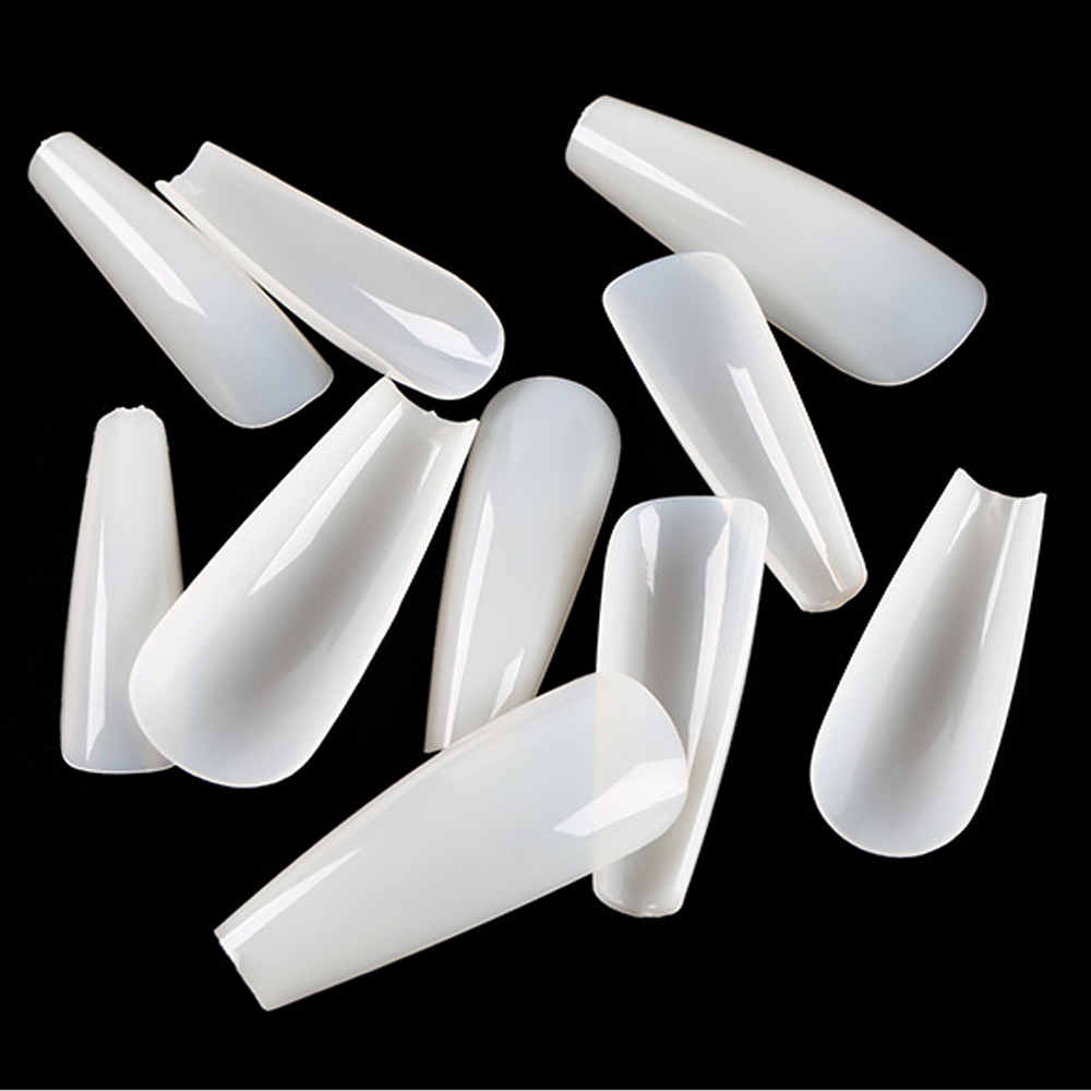 [Hàng mới về] Set 100 Móng Tay Giả Bằng Acrylic Trong Suốt Tiện Dụng