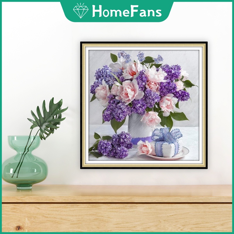 Bộ Tranh Đính Đá 5D Tự Làm 30x30cm / 40x40cm / 50x50cm Hình Hoa Hồng Và Hoa Tulip Trang Trí Nhà Cửa