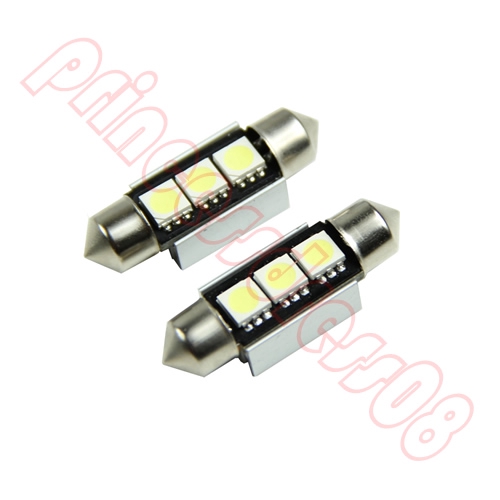 3 Bóng đèn LED màu trắng 5050 SMD 6418 gắn cho xe hơi tiện dụng