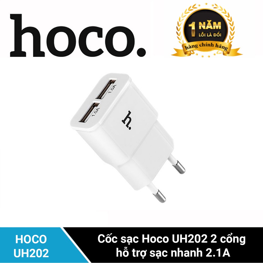 Cốc Sạc Hoco 2 Cổng UH202 2.1A - Nhà phân phối chính thức