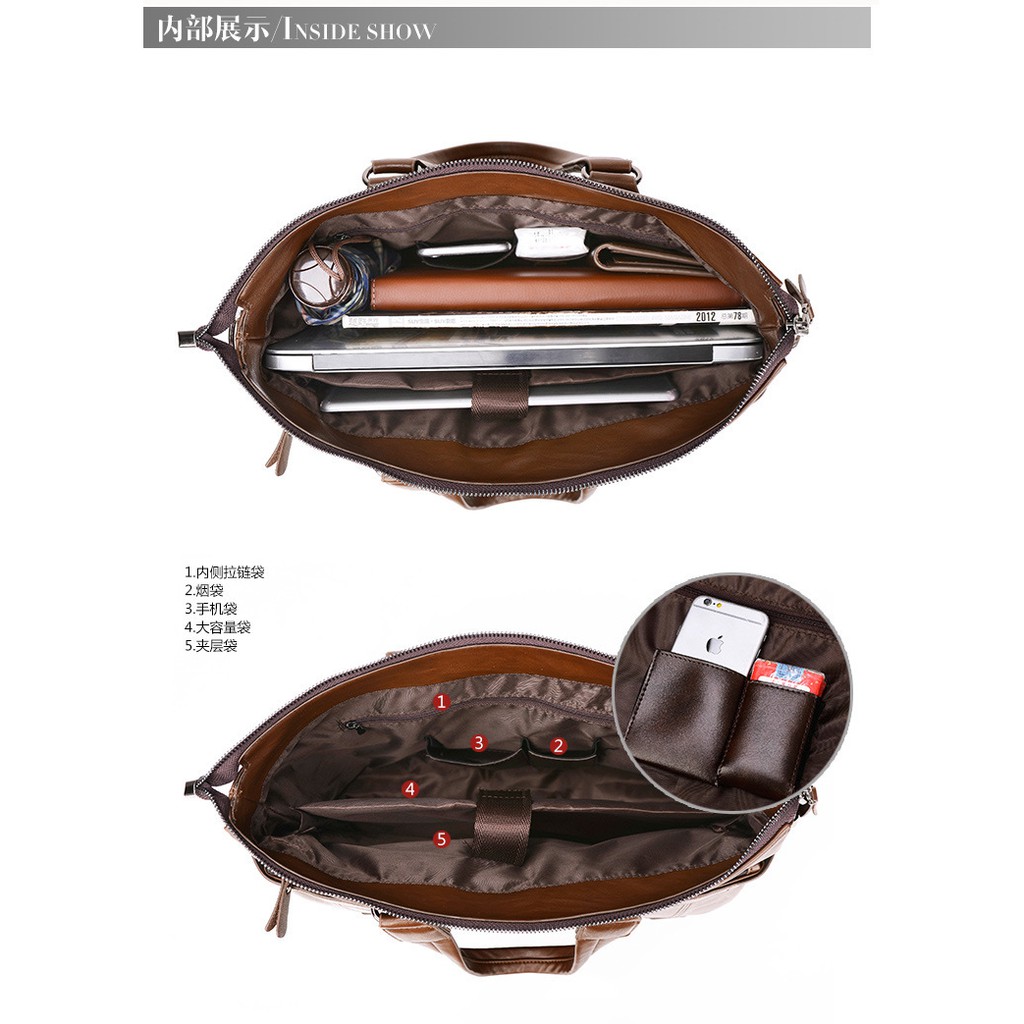 Túi Xách Da Nam Công Sở Leinasen. (size: 40x30x10cm. Da Bò Cao Cấp) Túi Đeo Chéo, Túi Đựng Laptop | BigBuy360 - bigbuy360.vn