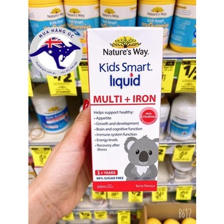 Bổ sung vitamin tổng hợp + sắt cho bé Kids Smart Liquid Multi + Iron 200ml
