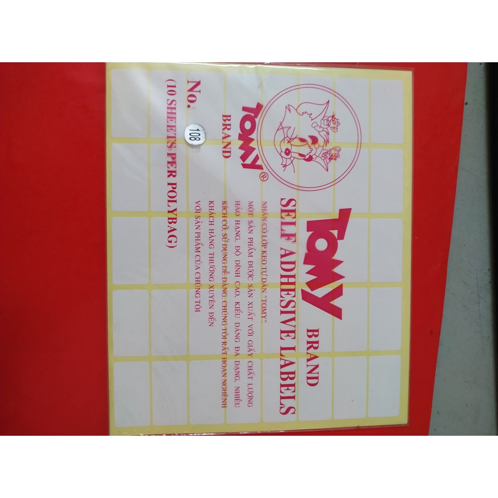 Giấy nhãn dán decal Tomy A5