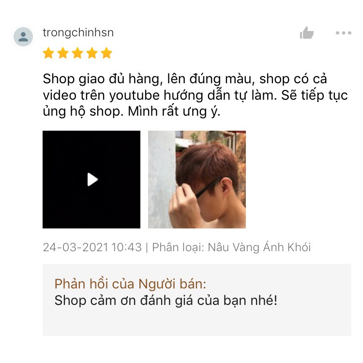 Thuốc Nhuộm Tóc (Nhẹ Mùi) Nâu Vàng Ánh Khói HOT TREND - Thoitrangtocnhuom