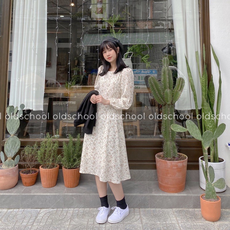 VÁY HOA CỎ VINTAGE DÁNG DÀI