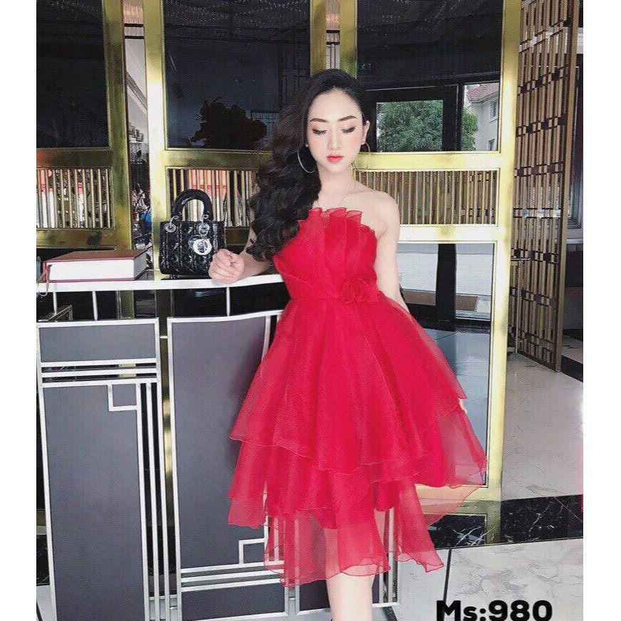 Đầm dự tiệc nữ trắng dễ thương cúp ngực 3 tầng dự tiệc cưới, dạo phố cực chất | BigBuy360 - bigbuy360.vn