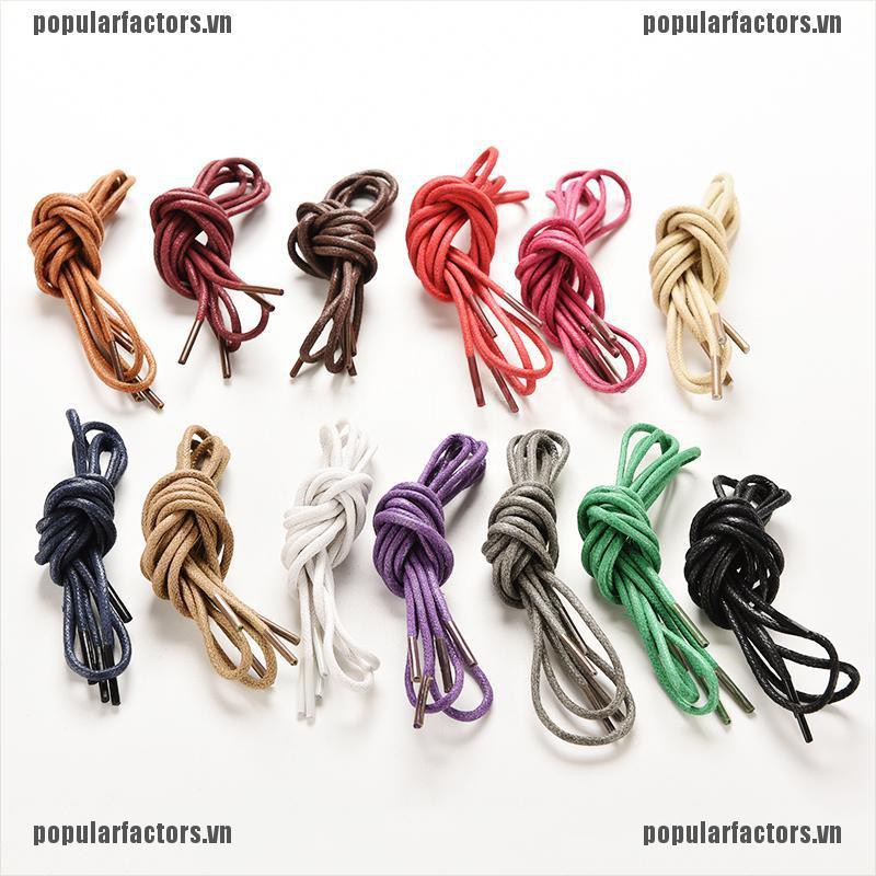 [Popular] Multi Color Cotton Waxed Round Cord String Dress Shoe Laces 85cm 1 Pair [FS]