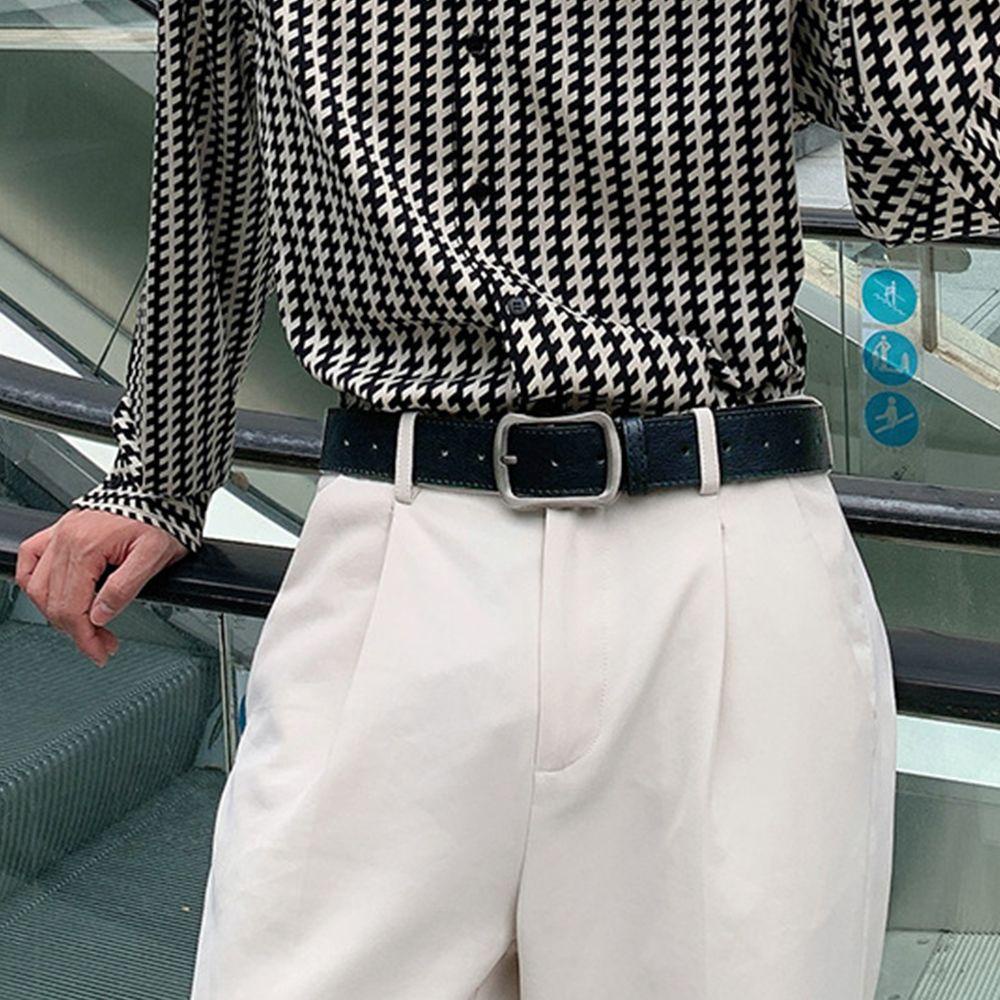 Thắt Lưng Da PU Khóa Kim Loại Điều Chỉnh Được VANES1 Thời Trang Cho Nam