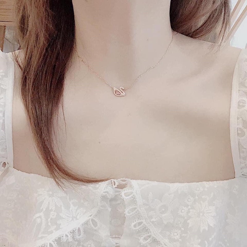 Dây chuyền lắc tay nữ đính đá pha lê, bạc 925 SWAROVSKI full box phụ kiện