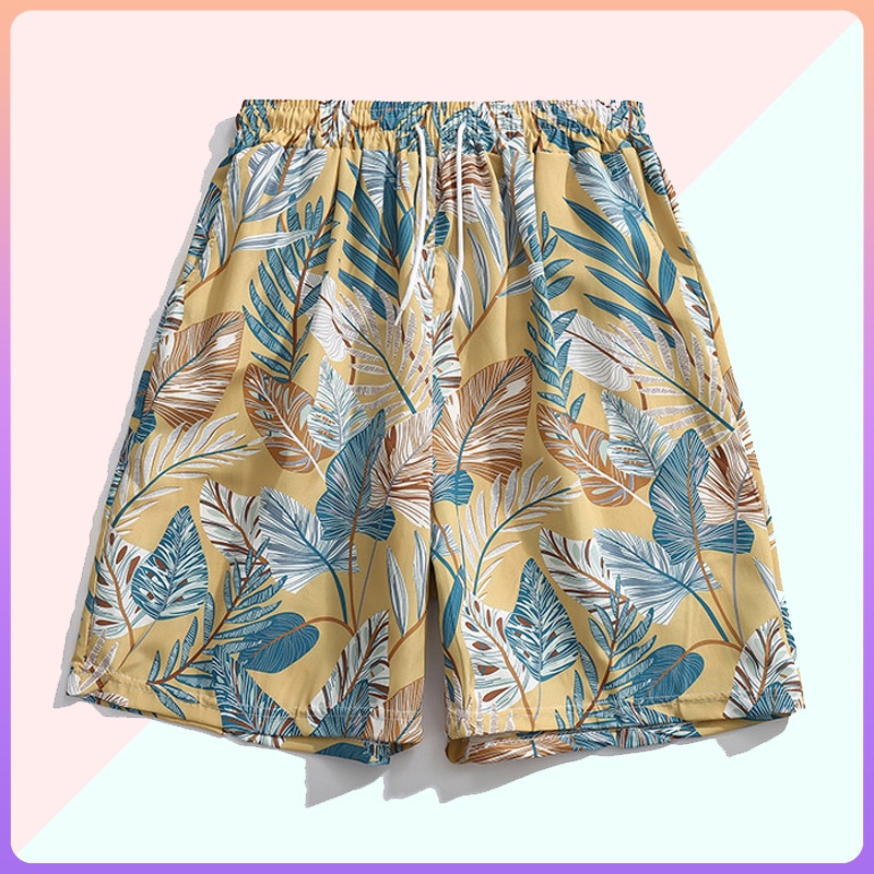 Quần short nam phong cách resort, đi biển bên bờ biển, màu sắc, free size cho nam và nữ, ba màu lựa chọn