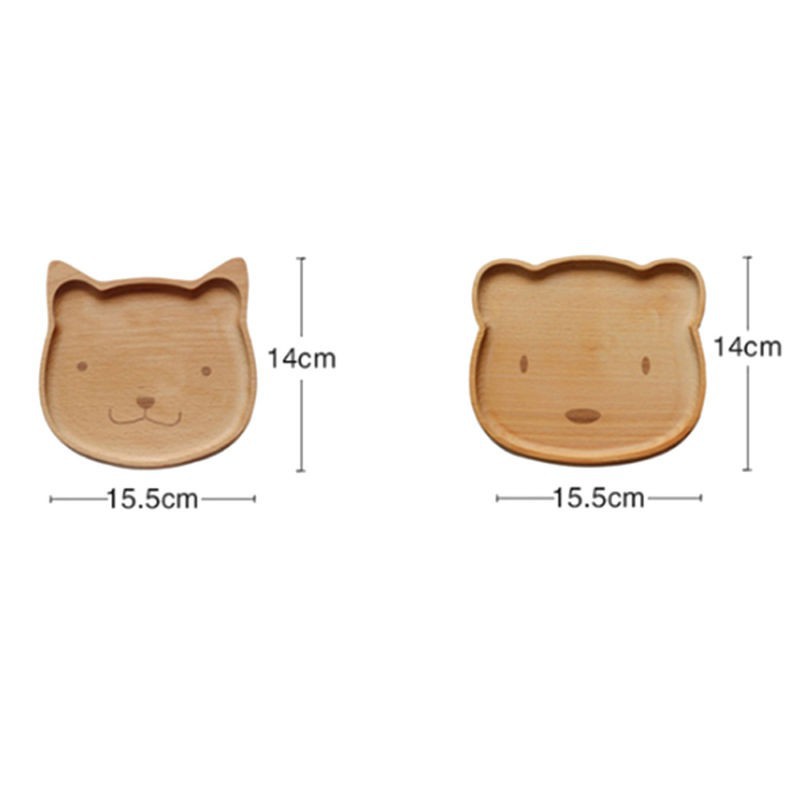 Dĩa gỗ dễ thương hình động vật dành cho bé