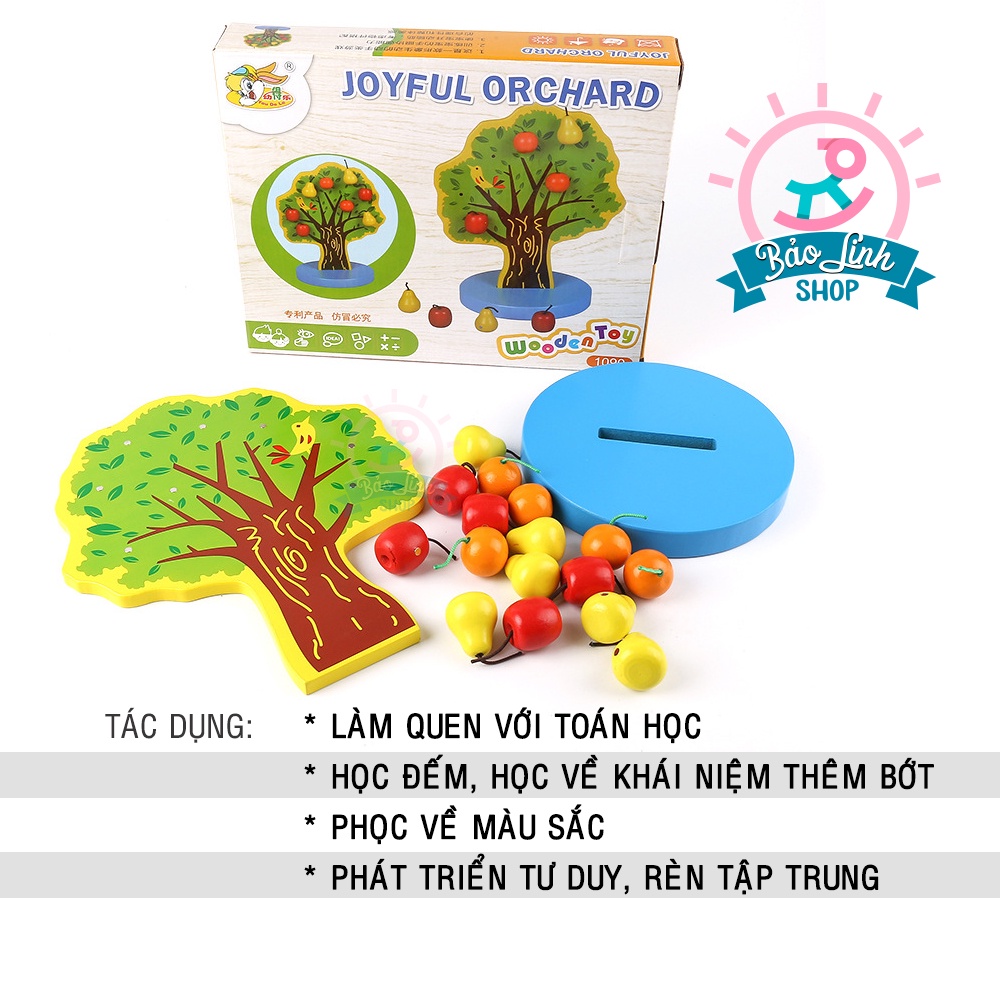 Cây táo học đếm cho bé - Giáo cụ Montessori cho bé 2-3 tuổi học toán, Học về số lượng, Tập đếm | Đồ chơi toán học