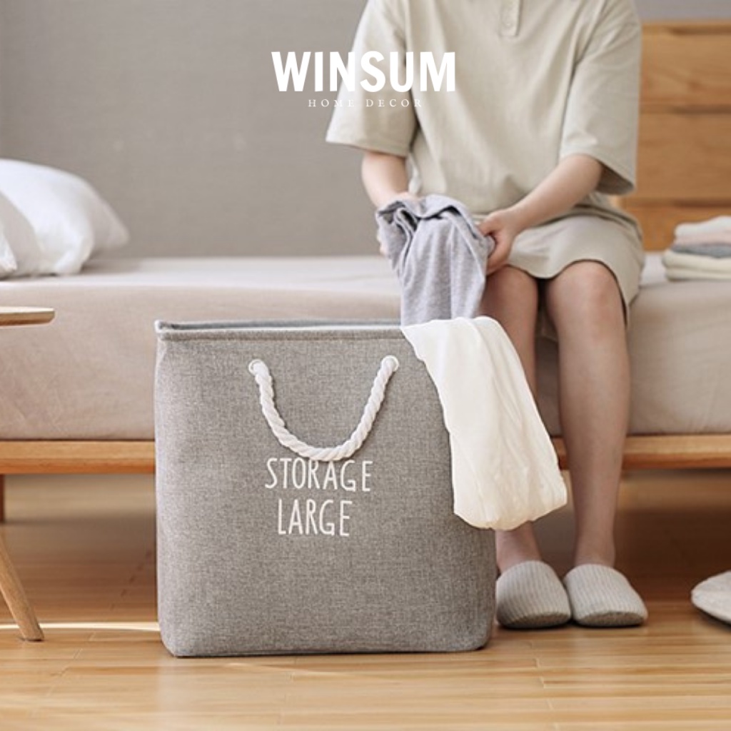 Giỏ đựng quần áo, thú bông, đồ chơi trẻ con, vải bồi cao cấp dày dặn, đứng form - Winsum.decor