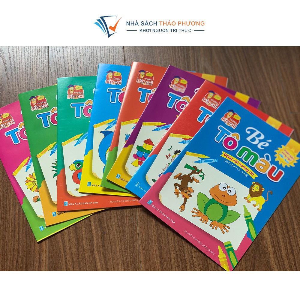 Sách - Bộ tô màu 3-4 tuổi song ngữ Anh-Việt (Túi 8 cuốn)