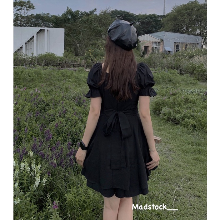 VÁY BABYDOLL CỔ VUÔNG *BPINK* CÓ QUẦN FREESIZE QUAI LƯNG  VÁY QUẦN NINA