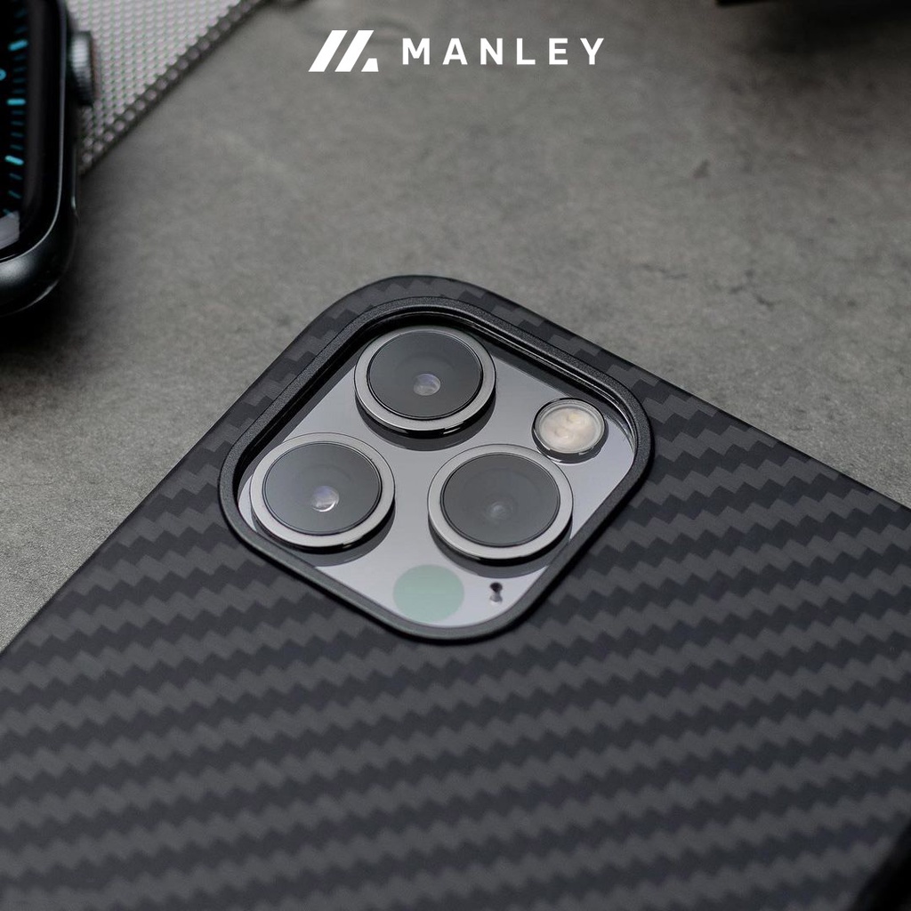 Ốp lưng Pocketo chất liệu Aramid Fiber cho iPhone 12, 13 Sợi Kevlar | Siêu mỏng, siêu bền