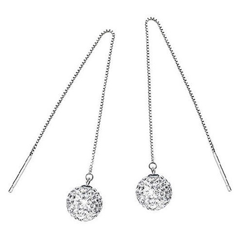 Hoa tai dáng dài xi bạc cho nữ