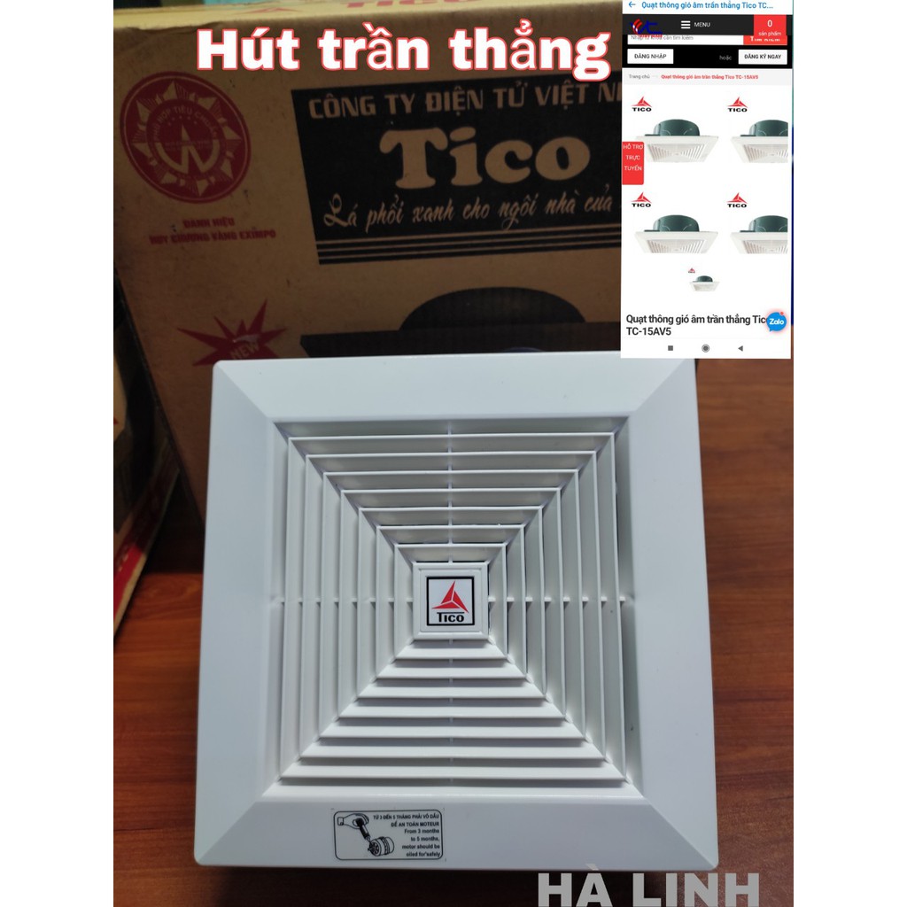 Quạt hút gió âm trần  hút thẳng TICO TC-25AV5/TC20AV5 , TC15AV5
