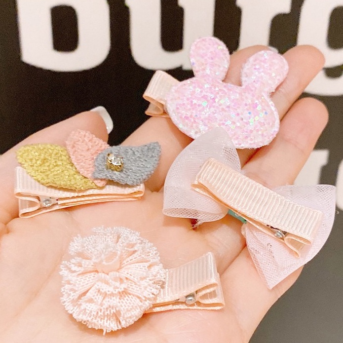 SET 4 KẸP TÓC VƯƠNG MIỆN, NƠ XINH CHO BÉ - Nana CT07