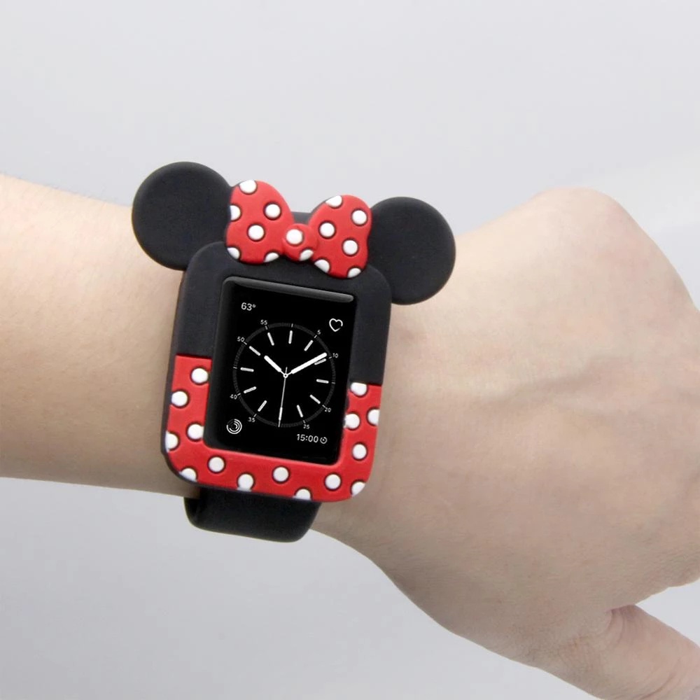 Ốp Bảo Vệ Bằng Silicone Hình Mickey / Chấm Bi Hoạt Hình Cho IWatch 8 7 SE 6 5 4 3 2 1 38mm 40mm 41mm 42mm 44mm 45mm