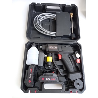 Máy rửa xe dùng pin hitachi 2 pin 88v - máy rửa xe gia đình - máy xịt tưới hoa rửa sân tiện lợi cầm tay