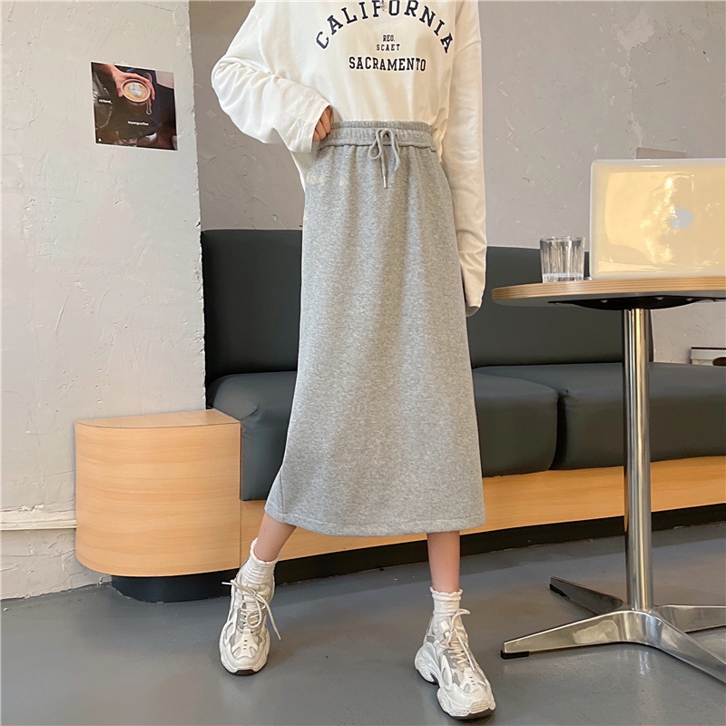 SUXI Chân Váy Form Rộng Màu Sắc Đơn Giản Cho Nữ