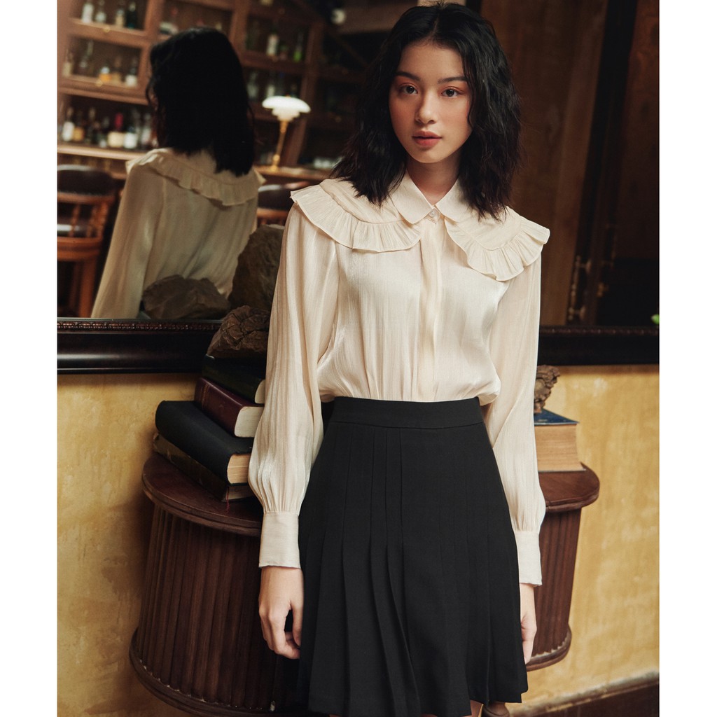 BLEUBIRD Áo sơ mi lụa tơ 2 lớp cổ CHLOE SHIRT | BigBuy360 - bigbuy360.vn