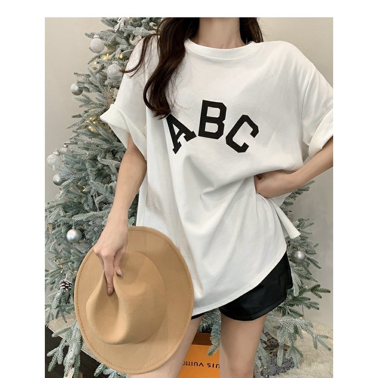 Áo Thun tay lỡ ABC form rộng in hoạ tiết, áo phông nam nữ unisex oversize, phông 100% cotton co giãn cao cấp