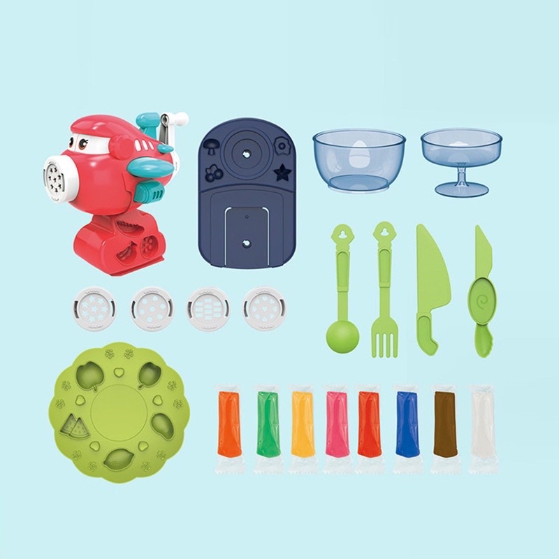 Đồ Chơi Đất Nặn An Toàn Cho Bé, được làm từ bột mì ăn được - Có 2 mẫu Máy Bay & Sóc Nâu