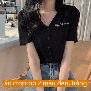 Áo CROPTOP cài cúc thêu ngực Mysiter