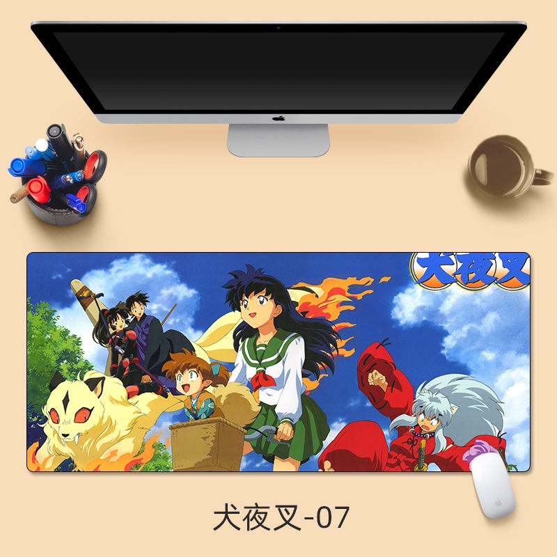 Tấm Lót Chuột Và Bàn Phím Máy Tính Khổ Lớn 700x300 In Hình Anime Inuyasha Tiện Dụng