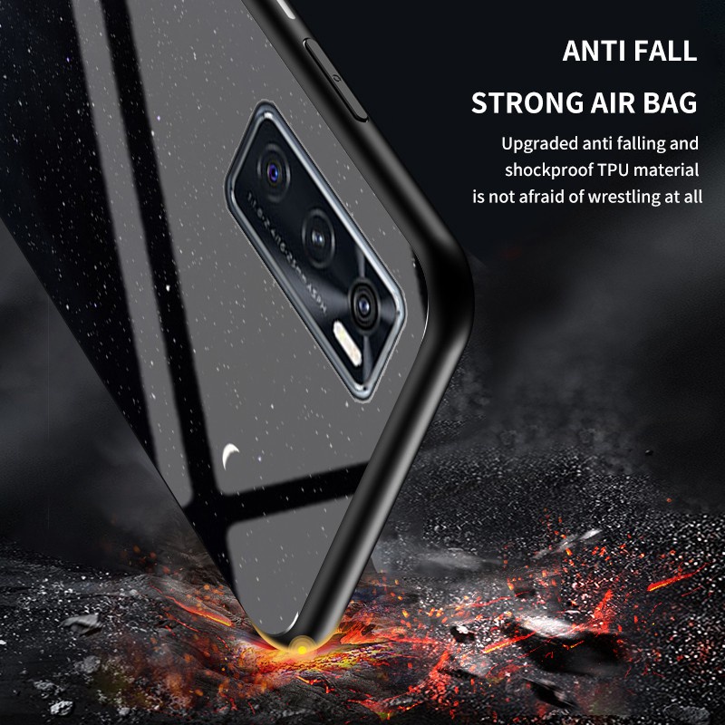 Ốp Điện Thoại Kính Cường Lực Họa Tiết Bầu Trời Sao Cho Realme 8i 9i 9 Pro Plus C35 7 5 6 Pro