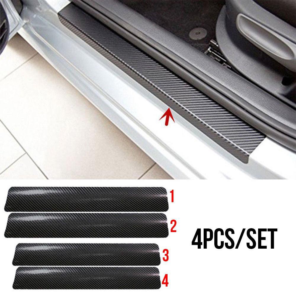 Bộ 4 Miếng Dán Bảo Vệ Chống Trầy Xước Bằng Sợi Carbon Cho Cửa Xe Hơi
