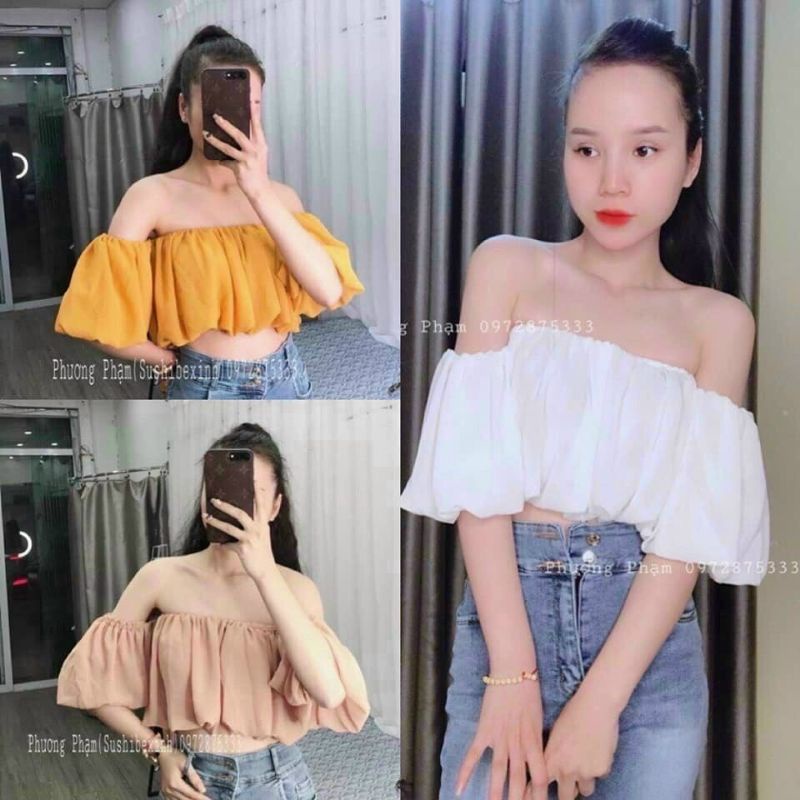 Áo croptop tay phồng về full màu MAMY060720