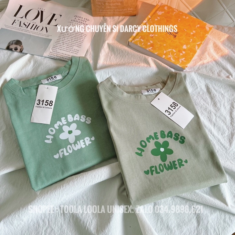 áo thun 3158 ✨ FREESHIP ✨ áo thun quảng châu bông hoa xanh