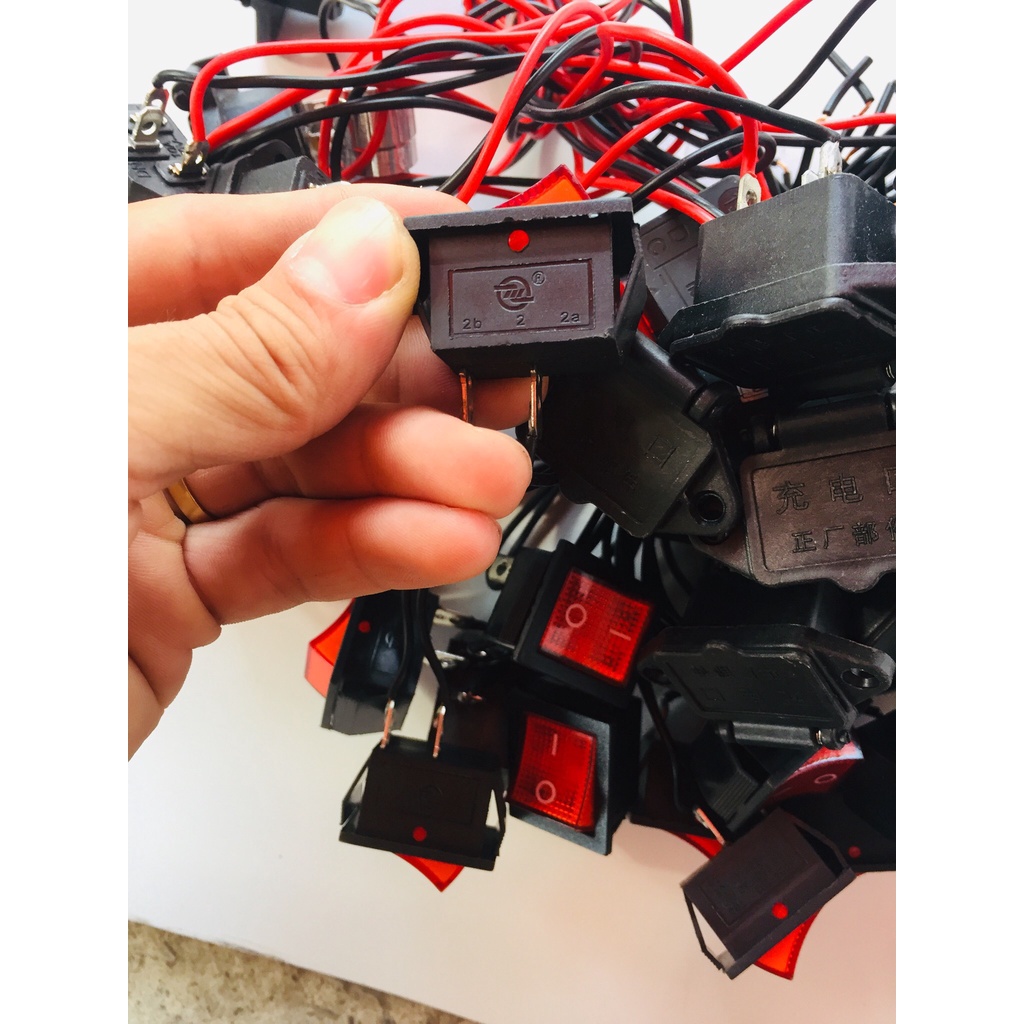 Phụ kiện bình bơm thuốc sâu gồm chiết áp,Công tắc,giắc cắc sạc