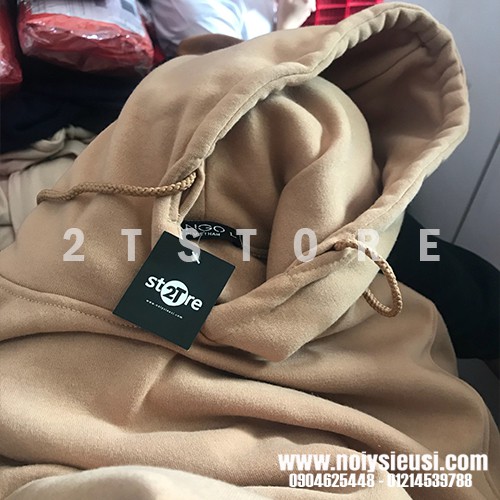 [Mã 12FASHIONSALE1 giảm 10K đơn 50K] ÁO NỈ BÔNG CÓ NÓN HOODIE TRƠN TÚI TRƯỚC UNISEX (KEM TAN) | BigBuy360 - bigbuy360.vn