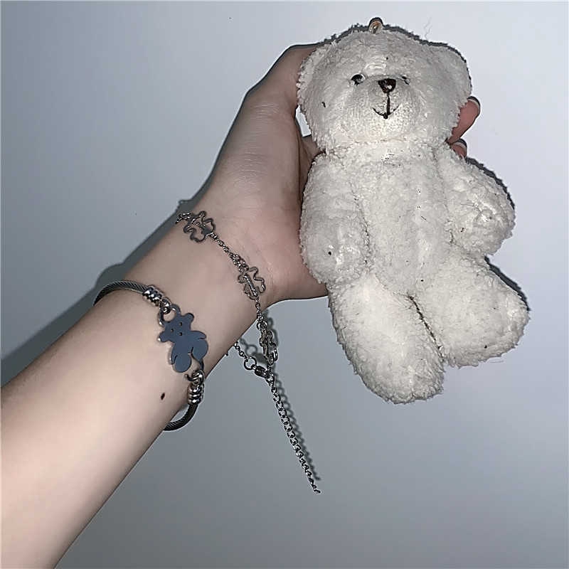 Vòng Tay Mạ Bạc Hình Gấu Xinh Xắn Cho Nữ