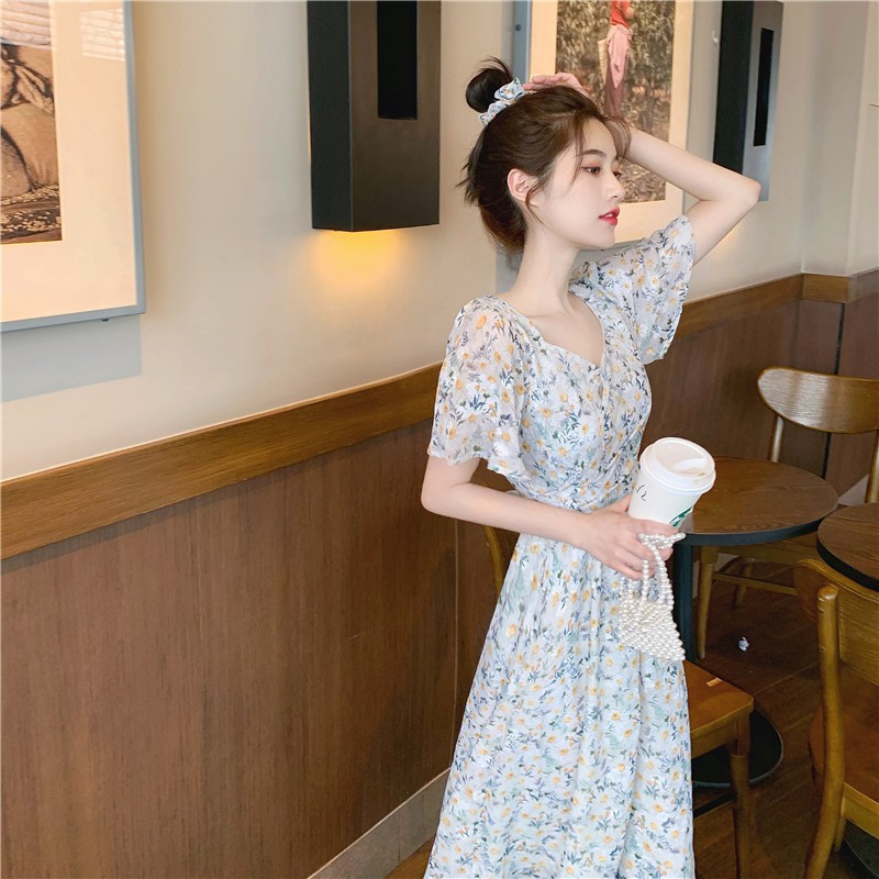 [Mã HANGXINH1 giảm 50k đơn tối thiểu 200k] Váy hoa nữ mẫu mới nhất hàng Quảng Châu cao cấp V160 (KÈM ẢNH THẬT) | BigBuy360 - bigbuy360.vn